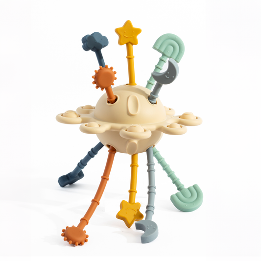 A close-up showing the soft textures and quality craftsmanship of the Pull String Interactive Toy - Jimmy.