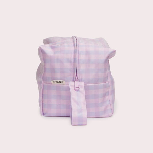 A close-up showing the soft textures and quality craftsmanship of the Lilac Pod Wet bag.