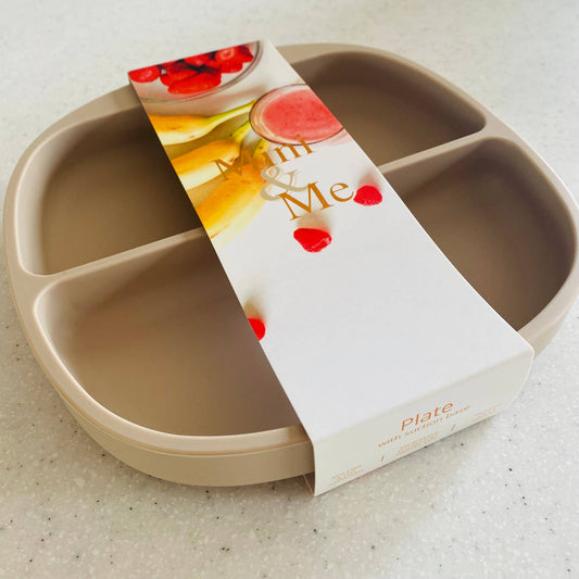 A close-up showing the soft textures and quality craftsmanship of the Mini & Me Divider Plate.