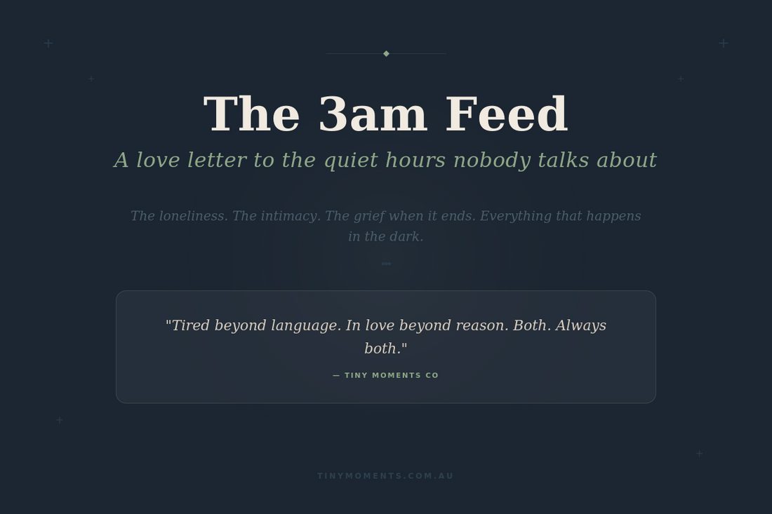 The 3am Feed — A Love Letter to the Quiet Hours