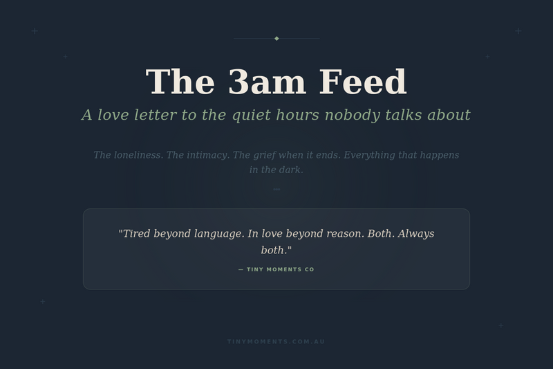 The 3am Feed — A Love Letter to the Quiet Hours