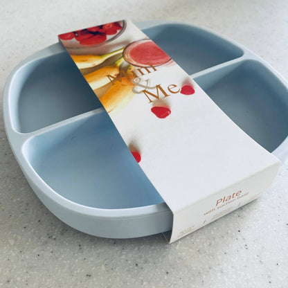 Mini & Me Divider Plate in kale-green, ice-blue and almond - additional view 7