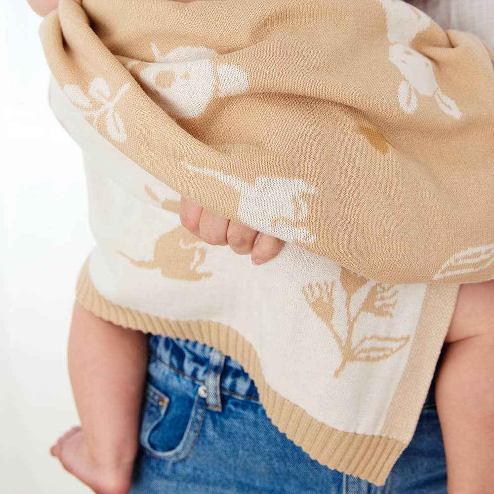 Pram Knitted Blanket - Australiana
