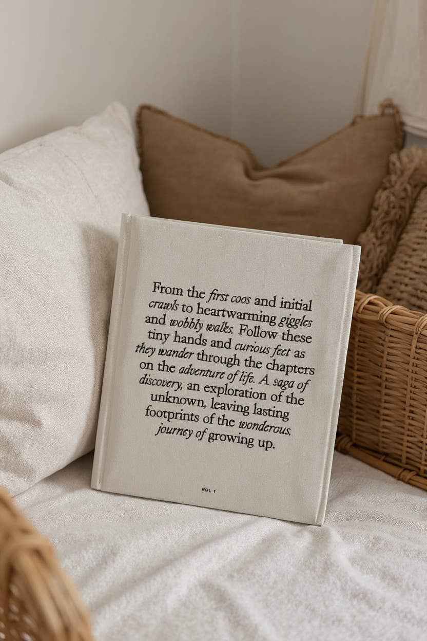 TINY STEPS | Baby Linen Photo Album