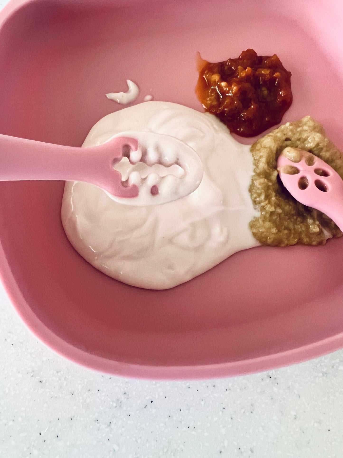 A peaceful moment featuring the Mini & Me Training Spoon Set Cherry as part of a mindful daily routine.