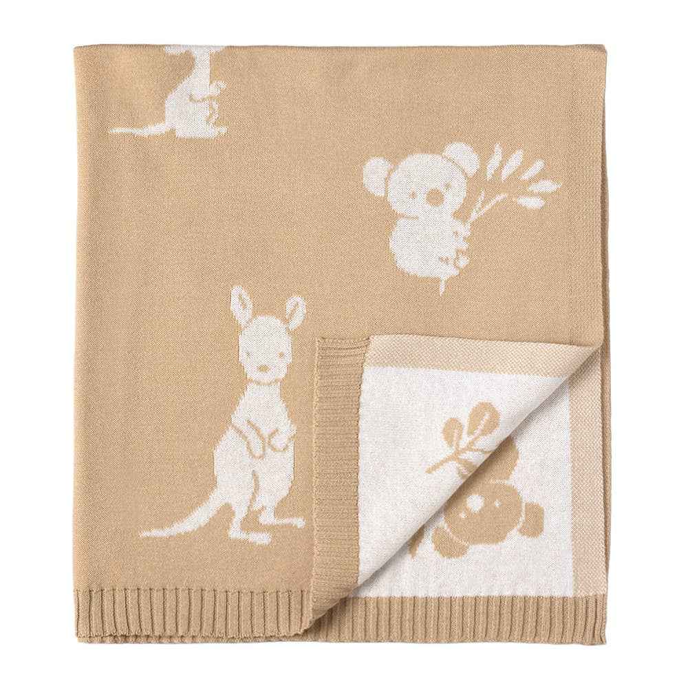 Pram Knitted Blanket - Australiana
