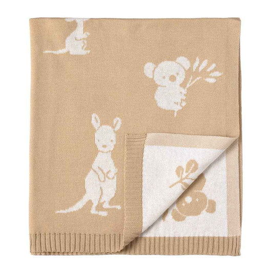 Pram Knitted Blanket - Australiana