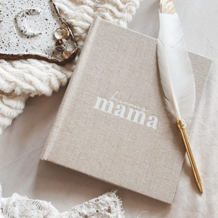A peaceful moment featuring the Becoming MAMA - A pregnancy journal as part of a mindful daily routine.