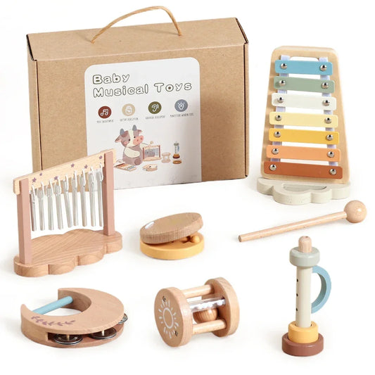 Montessori musical instruments set - 7 wooden pieces for kids