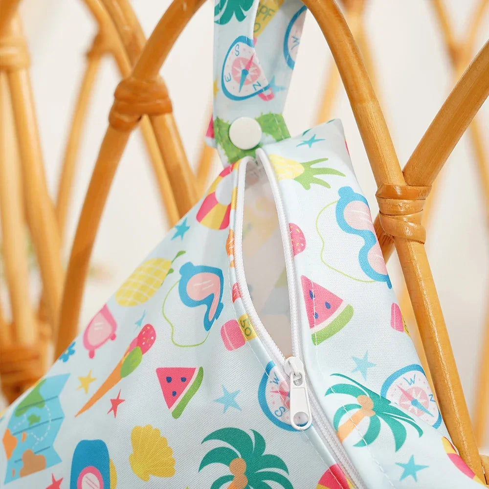 Mini wet bag with handle - reusable waterproof storage pouch