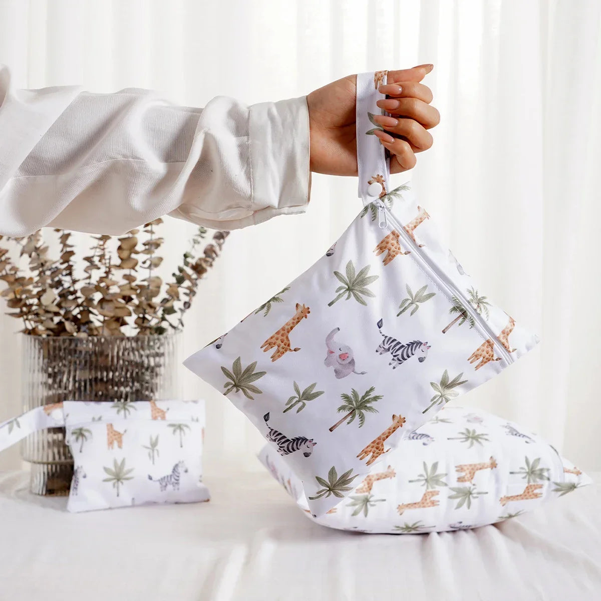 3-pack wet bags showing different sizes for nappies and wet clothes