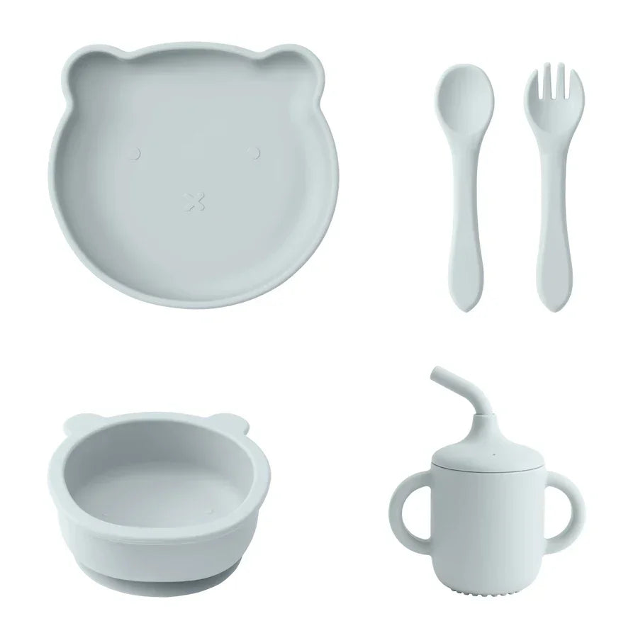 5-piece silicone set for babies 6+ months - self-feeding essentials