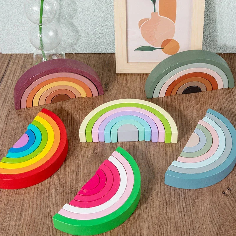 Natural rainbow blocks - supports spatial awareness development