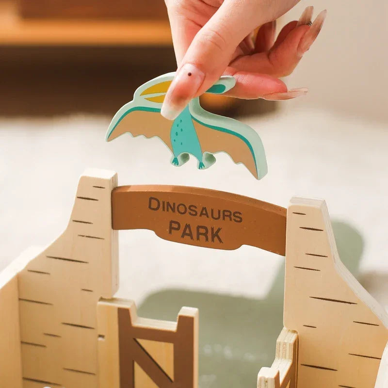 Dinosaur-themed stacking toy - develops spatial awareness ages 2+