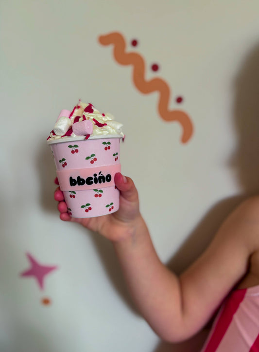 A close-up showing the soft textures and quality craftsmanship of the Cherub Babycino Cup - 120ml (STRAW INCLUDED).
