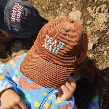 Kids Yeah Nah Cord Cap in Tobacco: Tobacco / 54