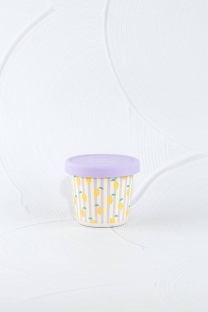 The Zestie Bestie Bamboo-Based SNACK POT styled beautifully on a shelf in a child's bedroom.
