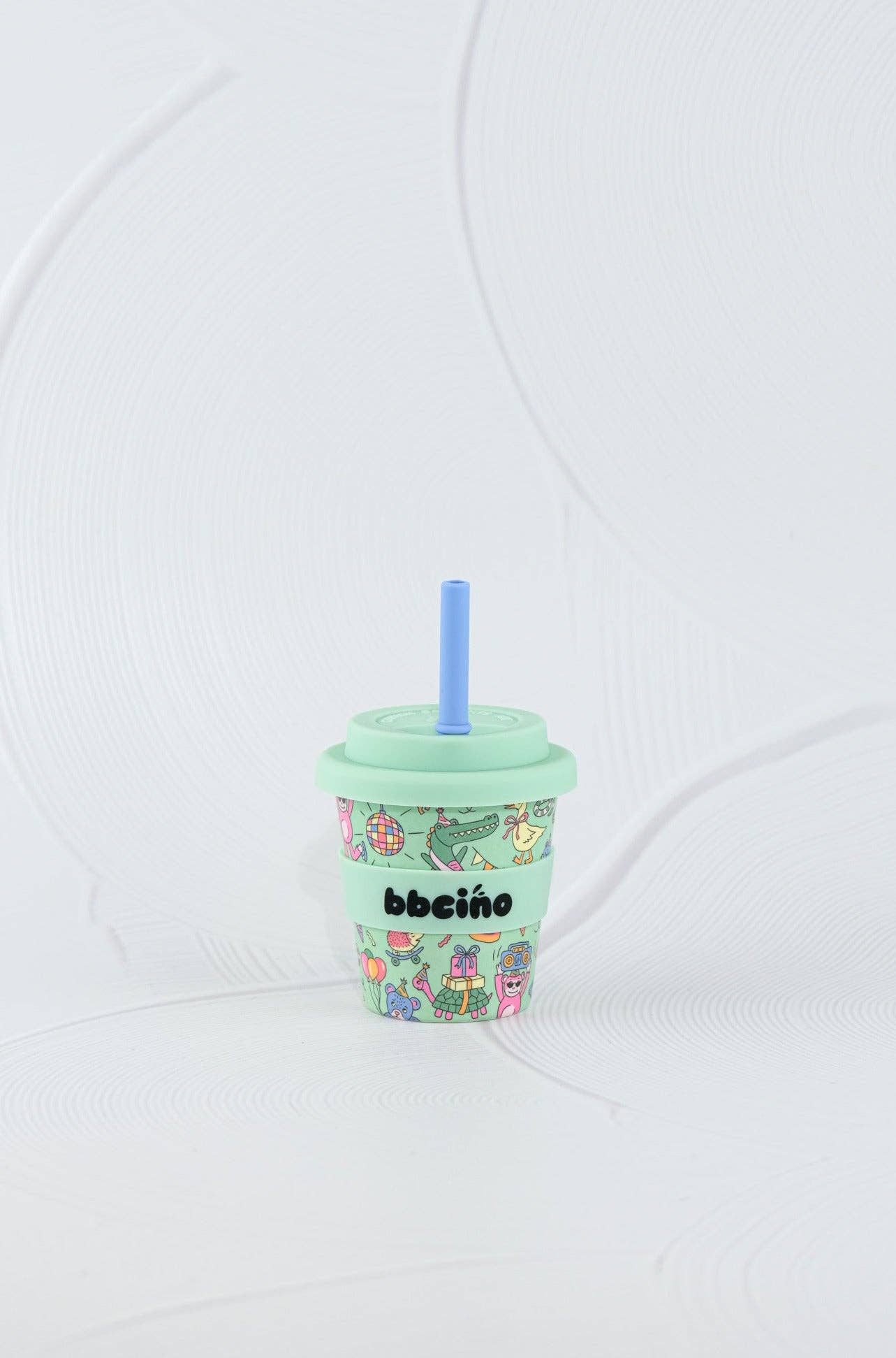 Party Animal in Green Babycino Cup - 120ml (STRAW INCLUDED) - alternate angle view