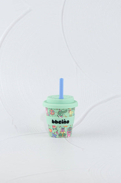 Party Animal in Green Babycino Cup - 120ml (STRAW INCLUDED) - alternate angle view