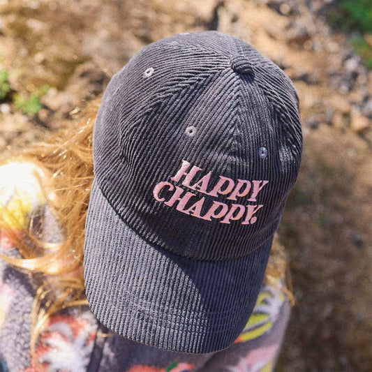 Kids Happy Chappy Cord Cap in Carbon: Carbon / 54